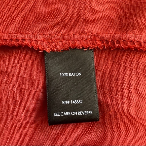 Torrid Swiss Dot Burnt Orange Faux Wrap Dress V Neck Ruffle Trim Size 4X - Picture 9 of 9